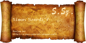 Simon Szeráf névjegykártya